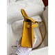 Hermes Kelly Mini II Sellier Handmade Bag In Jaune Ambre Epsom Calfskin