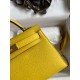 Hermes Kelly Mini II Sellier Handmade Bag In Jaune de Naples Epsom Calfskin