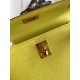 Hermes Kelly Mini II Sellier Handmade Bag In Lime Epsom Calfskin