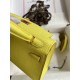 Hermes Kelly Mini II Sellier Handmade Bag In Lime Epsom Calfskin