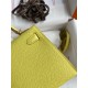 Hermes Kelly Mini II Sellier Handmade Bag In Lime Epsom Calfskin