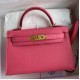 Hermes Kelly Mini II Sellier Handmade Bag In Rose Azalee Epsom Calfskin