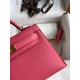 Hermes Kelly Mini II Sellier Handmade Bag In Rose Azalee Epsom Calfskin