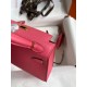 Hermes Kelly Mini II Sellier Handmade Bag In Rose Azalee Epsom Calfskin