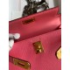 Hermes Kelly Mini II Sellier Handmade Bag In Rose Azalee Epsom Calfskin