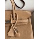 Hermes Birkin 25 Retourne Handmade Bag In Beige Lizard Leather