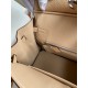 Hermes Birkin 25 Retourne Handmade Bag In Beige Lizard Leather