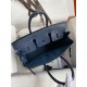 Hermes Birkin 25 Retourne Handmade Bag In Blue Saphir Lizard Leather