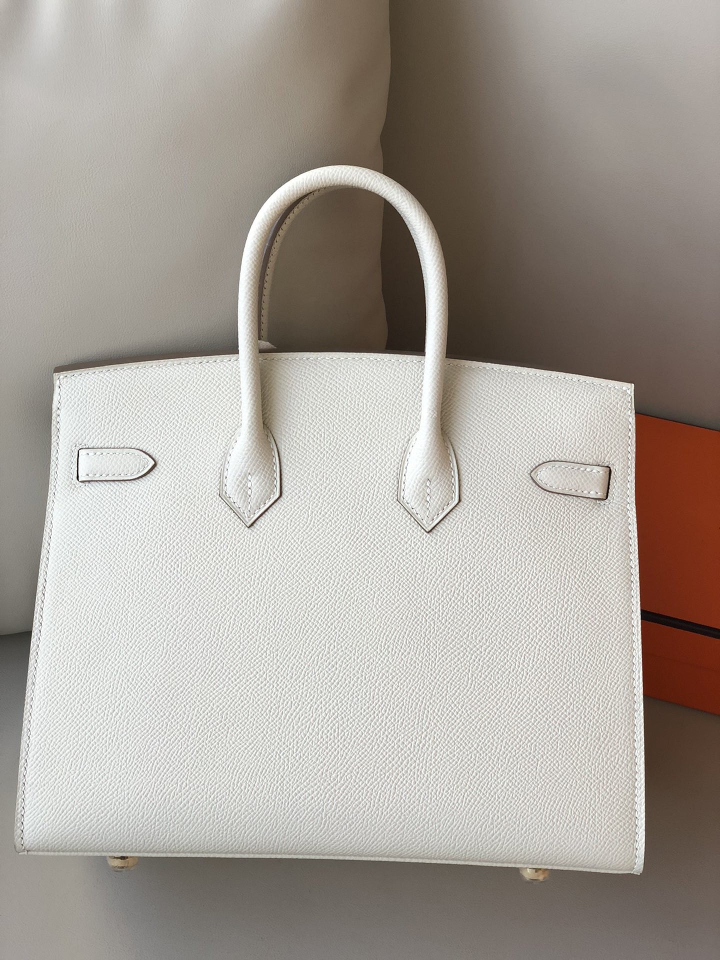 Hermes Birkin 25 Sellier Handmade Bag In Craie Epsom Calfskin