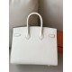 Hermes Birkin 25 Sellier Handmade Bag In Craie Epsom Calfskin