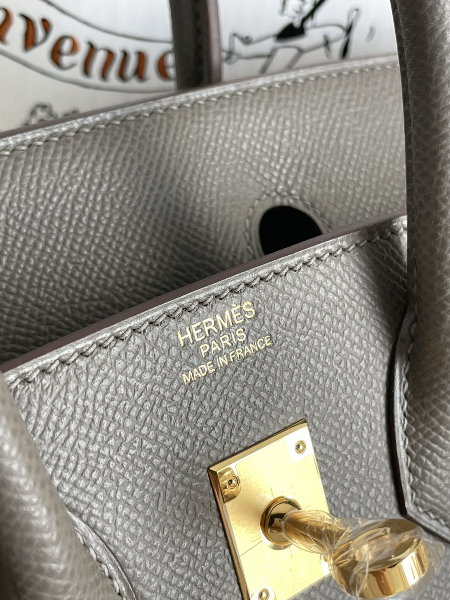 Hermes Birkin 25 Sellier Handmade Bag In Etain Epsom Calfskin