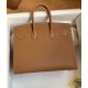 Hermes Birkin 25 Sellier Handmade Bag In Gold Epsom Calfskin