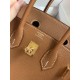 Hermes Birkin 25 Sellier Handmade Bag In Gold Epsom Calfskin