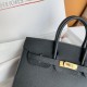 Hermes Birkin 25 Sellier Handmade Bag In Black Epsom Calfskin