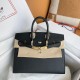 Hermes Birkin 25 Sellier Handmade Bag In Black Epsom Calfskin