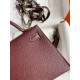 Hermes Kelly Mini II Sellier Handmade Bag In Bordeaux Epsom Calfskin