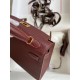 Hermes Kelly Mini II Sellier Handmade Bag In Bordeaux Epsom Calfskin