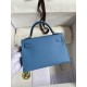 Hermes Kelly Mini II Sellier Handmade Bag In Blue Paradise Epsom Calfskin