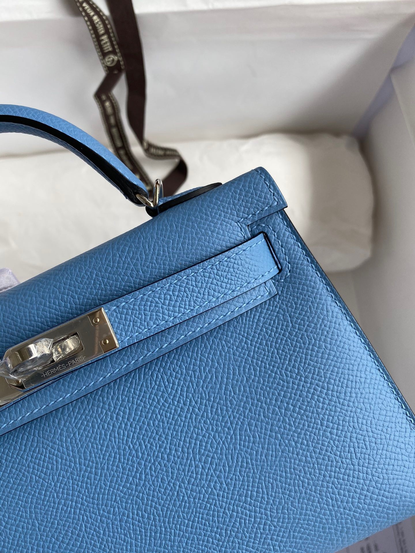 Hermes Kelly Mini II Sellier Handmade Bag In Blue Paradise Epsom Calfskin