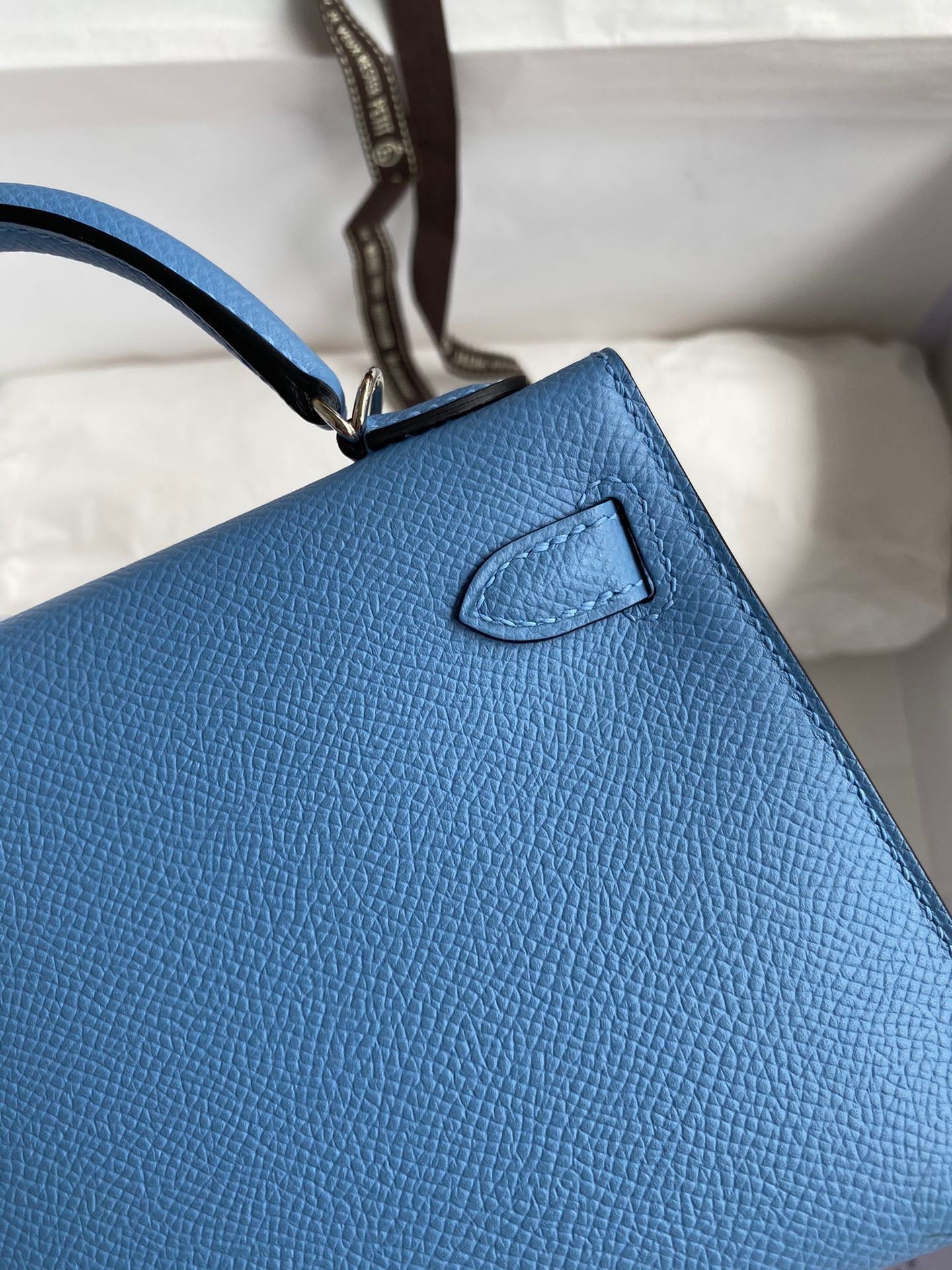 Hermes Kelly Mini II Sellier Handmade Bag In Blue Paradise Epsom Calfskin