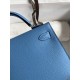 Hermes Kelly Mini II Sellier Handmade Bag In Blue Paradise Epsom Calfskin