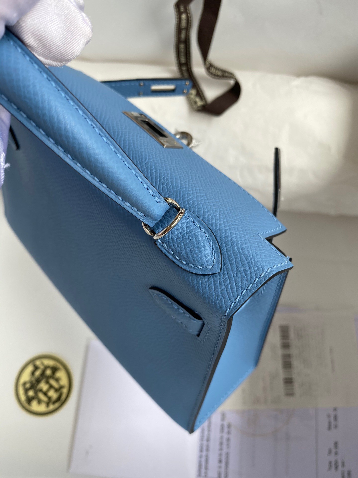 Hermes Kelly Mini II Sellier Handmade Bag In Blue Paradise Epsom Calfskin