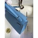 Hermes Kelly Mini II Sellier Handmade Bag In Blue Paradise Epsom Calfskin