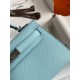 Hermes Kelly Mini II Sellier Handmade Bag In Blue Zephyr Epsom Calfskin