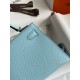 Hermes Kelly Mini II Sellier Handmade Bag In Blue Zephyr Epsom Calfskin