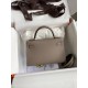 Hermes Kelly Mini II Sellier Handmade Bag In Gris Asphalt Epsom Calfskin