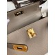 Hermes Kelly Mini II Sellier Handmade Bag In Gris Asphalt Epsom Calfskin