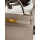 Hermes Kelly Mini II Sellier Handmade Bag In Gris Asphalt Epsom Calfskin