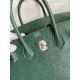 Hermes Birkin 25 Retourne Handmade Bag In Malachite Lizard Leather