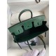 Hermes Birkin 25 Retourne Handmade Bag In Malachite Lizard Leather