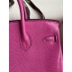 Hermes Birkin 25 Retourne Handmade Bag In Pink Lizard Leather