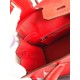 Hermes Birkin 25 Retourne Handmade Bag In Red Lizard Leather