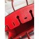 Hermes Birkin 25 Retourne Handmade Bag In Red Lizard Leather