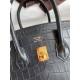 Hermes Birkin 25 Handmade Bag In Black Crocodile Niloticus Matte Skin