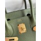 Hermes Birkin 30 Retourne Handmade Bag In Green Clemence Leather