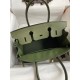 Hermes Birkin 30 Retourne Handmade Bag In Green Clemence Leather