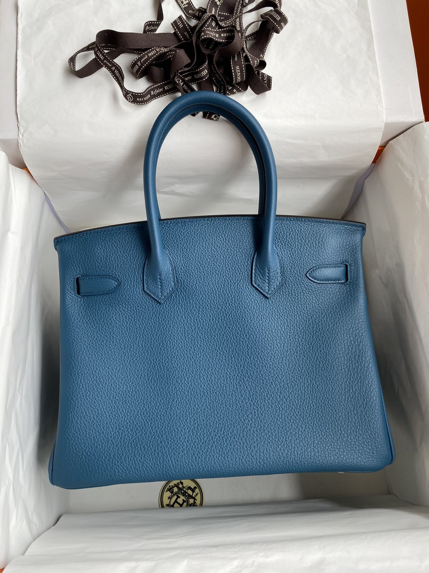 Hermes Birkin 30 Retourne Handmade Bag In Colvert Clemence Leather