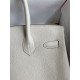 Hermes Birkin 30 Retourne Handmade Bag In Craie Clemence Leather