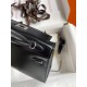 Hermes Kelly Mini II Sellier Handmade Bag In Black Box Calfskin