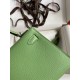 Hermes Kelly Mini II Sellier Handmade Bag In Vert Criquet Chevre Mysore Leather