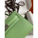 Hermes Kelly Mini II Sellier Handmade Bag In Vert Criquet Chevre Mysore Leather