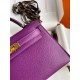 Hermes Kelly Mini II Sellier Handmade Bag In Anemone Epsom Calfskin