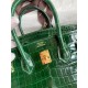 Hermes Birkin 25 Handmade Bag In Malachite Crocodile Niloticus Shiny Skin