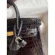 Hermes Birkin 25 Handmade Bag In Black Crocodile Niloticus Shiny Skin