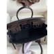 Hermes Birkin 25 Handmade Bag In Black Crocodile Niloticus Shiny Skin