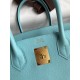 Hermes Birkin 30 Retourne Handmade Bag In Blue Atoll Epsom Calfskin